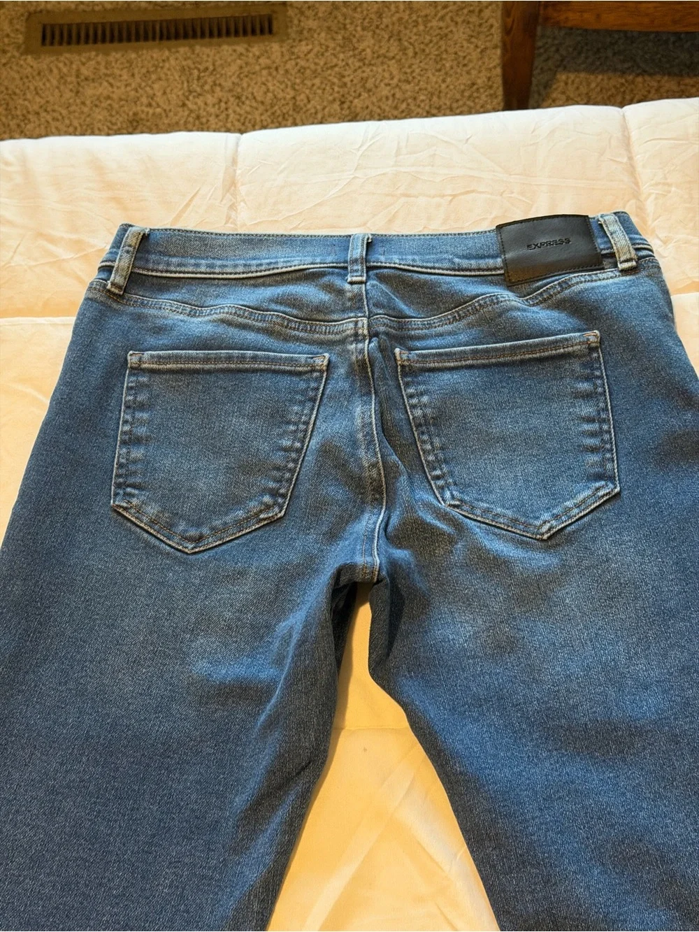 Express Women's Dark Blue Flare Jeans
